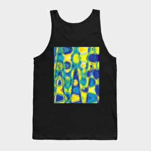 Yellow And Blue Abstract Art Tank Top